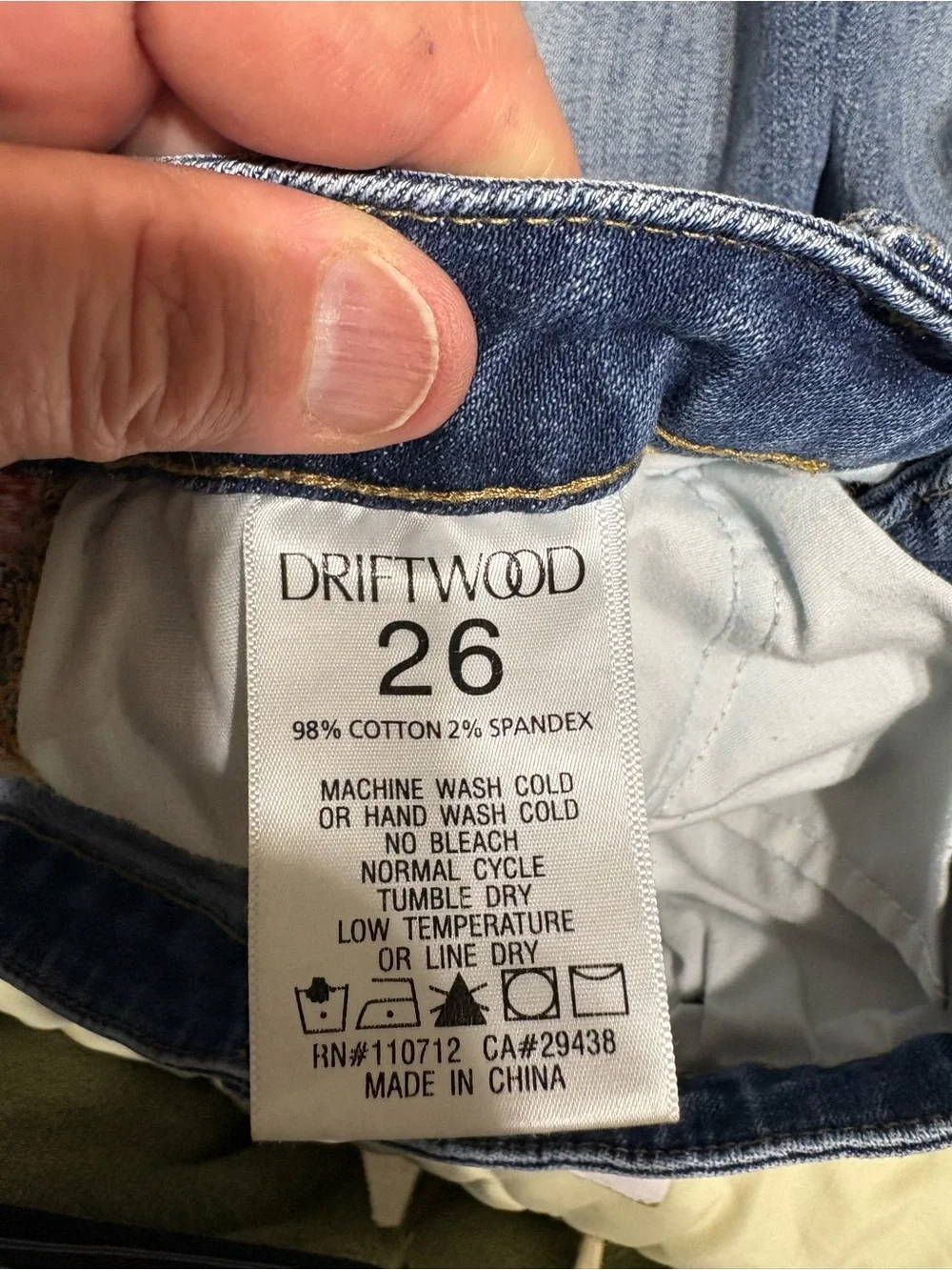 DRIFTWOOD Medium Blue Denim embroidered denim shorts 30x15.5